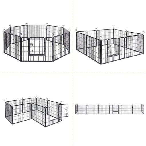 Hoppa! Hondenhekje - Puppyren - 160x160 Cm - 8 Delen Van 80 X 60 Cm - Vierkant, Rechthoek Of Achthoek Naar Keuze - Zwart -Trixie Verkoopwinkel 1200x1200 949