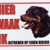 Merkloos Aluminum Waakbord: Hier Waak Ik Rottweiler Met Zijaanzicht -Trixie Verkoopwinkel 1200x886 1