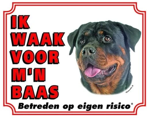 Rottweiler Waakbord - Ik Waak Voor Mijn Baas -Trixie Verkoopwinkel 1200x964 1