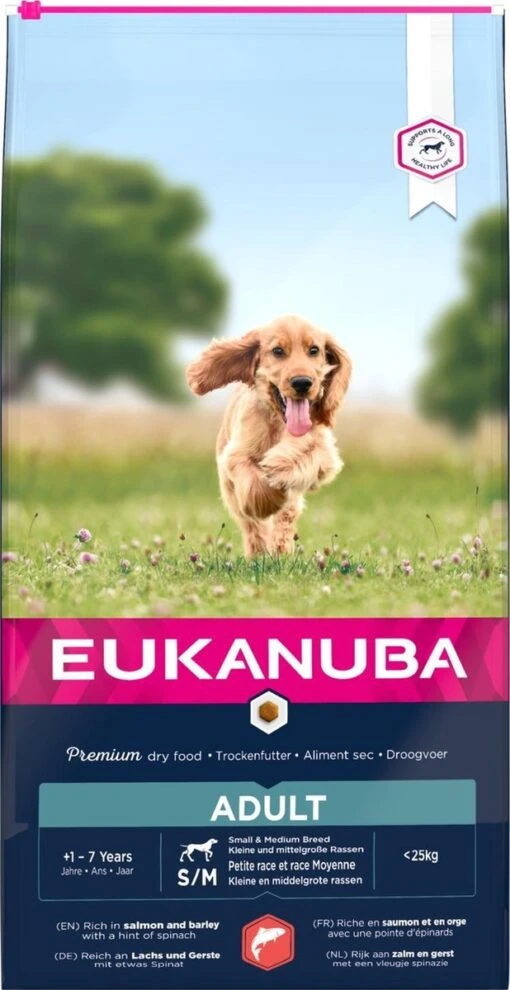 Eukanuba Dog Adult Small - Medium Zalm - Gerst- Hondenvoer - 12 Kg -Trixie Verkoopwinkel