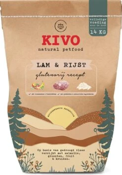 Kivo Petfood PROEFZAKJE Hondenbrokken Lam & Rijst 300 Gram - Koudgeperst - Glutenvrij -Trixie Verkoopwinkel 835x1200