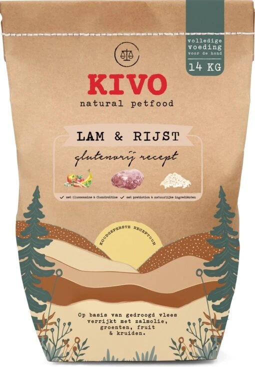 Kivo Petfood PROEFZAKJE Hondenbrokken Lam & Rijst 300 Gram - Koudgeperst - Glutenvrij -Trixie Verkoopwinkel